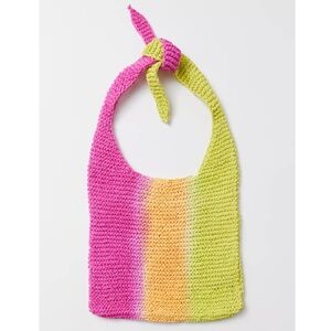 URban Outfitters - Monaco Tie-dye Pink Green Orange Woven Raffia Hobo Bag